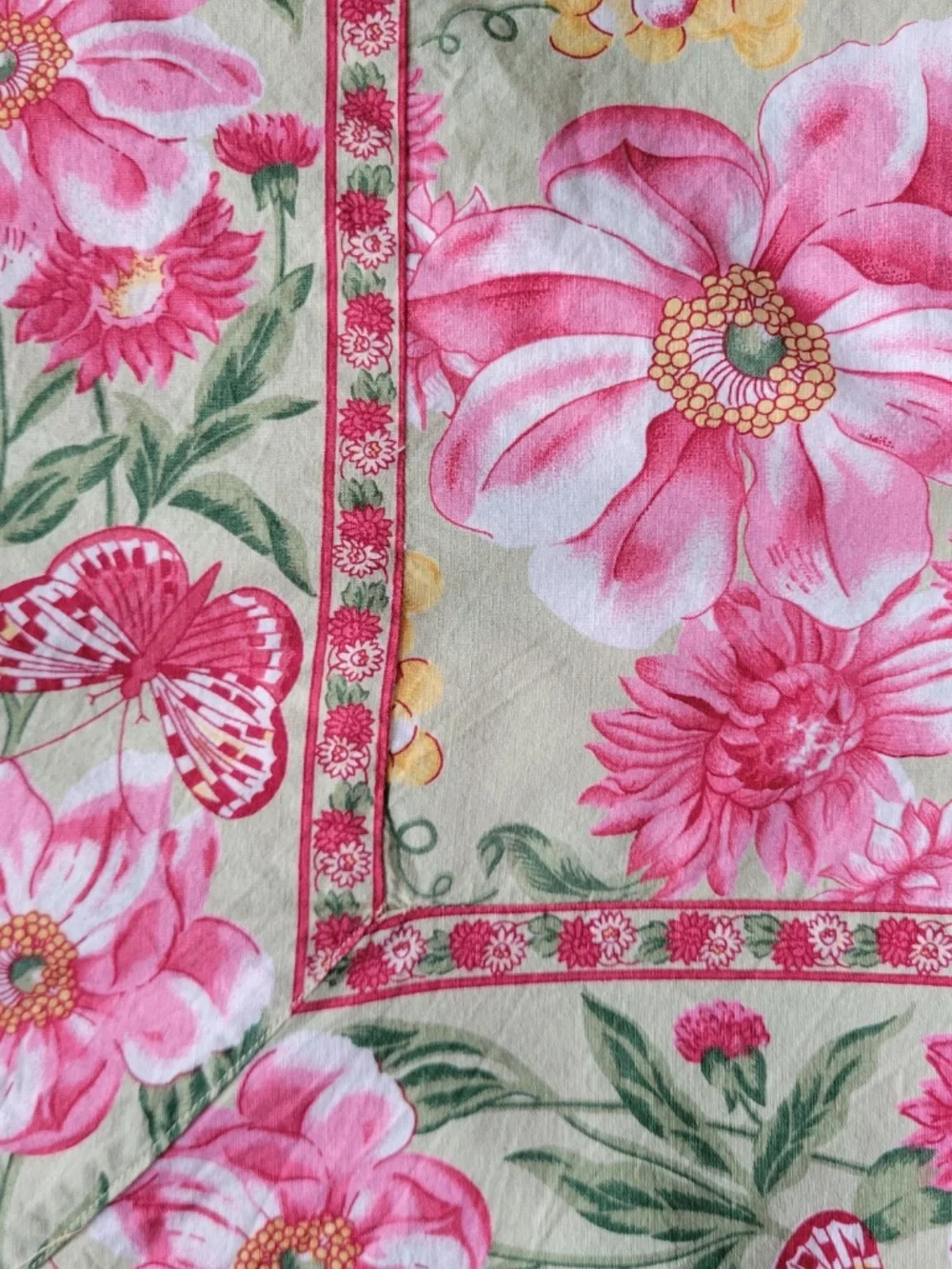 April Cornell Floral Tablecloth 100% Cotton 100